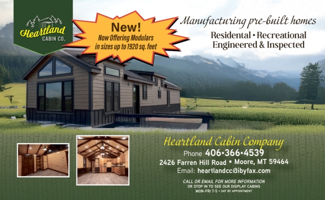 Custom Cabin Manufacturer, Heartland Cabin Co., Moore, MT