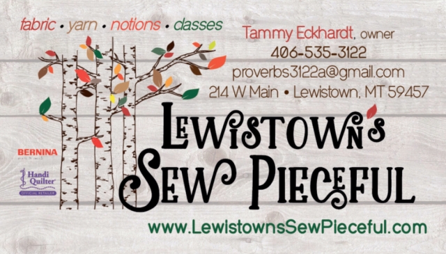 Sewing Classes Available, Lewistown's Sew Pieceful, Lewistown, MT