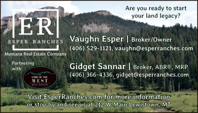 Expert Ranch Real Estate, Esper Ranches, Lewistown, MT