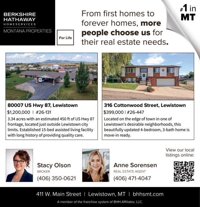 Trusted Real Estate Team , Berkshire Hathaway HomeServices Montana Properties, Lewistown, MT