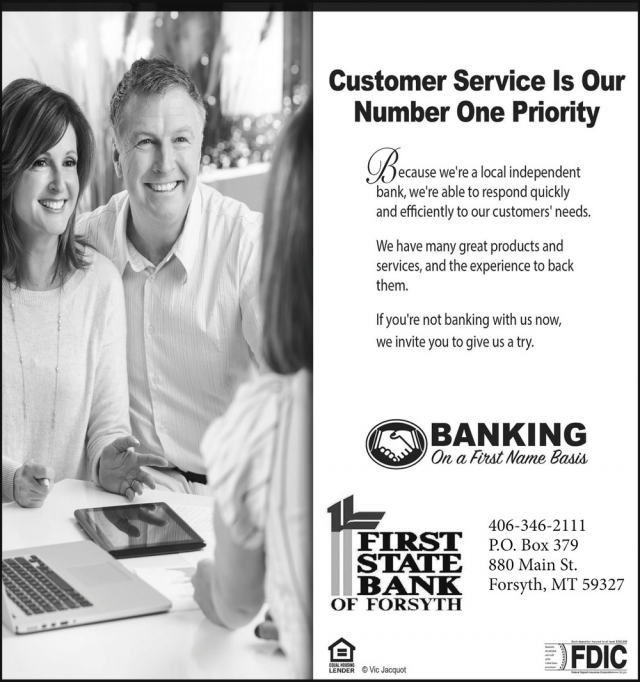 Reliable Local Bank, First State Bank of Forsyth, Forsyth, MT