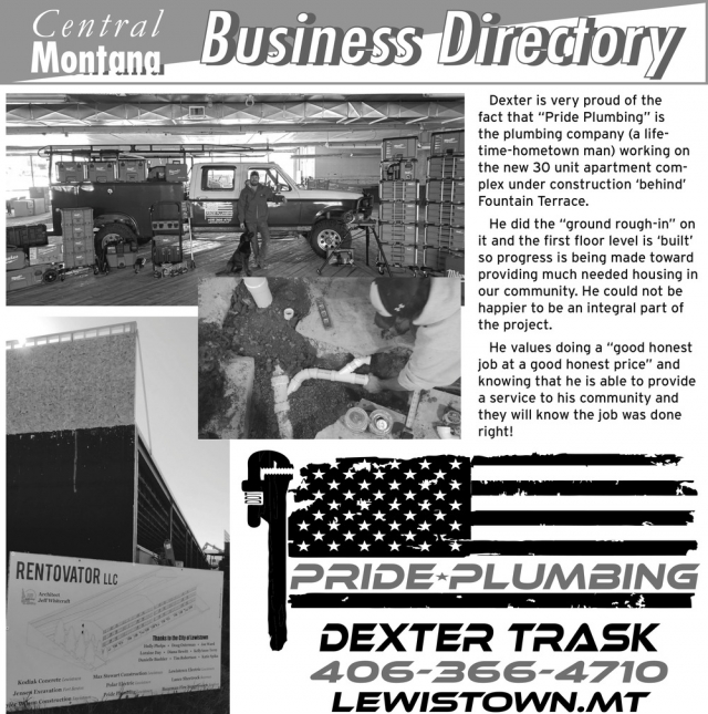 Trusted Local Plumber, Pride Plumbing, Lewistown, MT