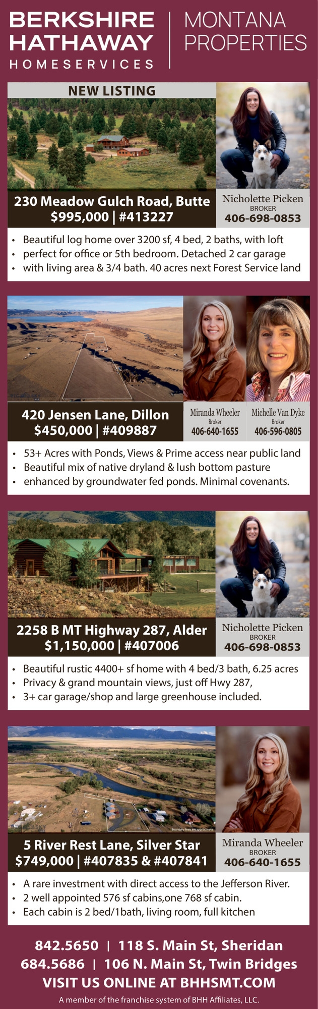 Land, Views & New Listings, Michelle Van Dyke / Nicholette Picken / Miranda Wheeler - Berkshire Hathaway HomeServices Montana Properties