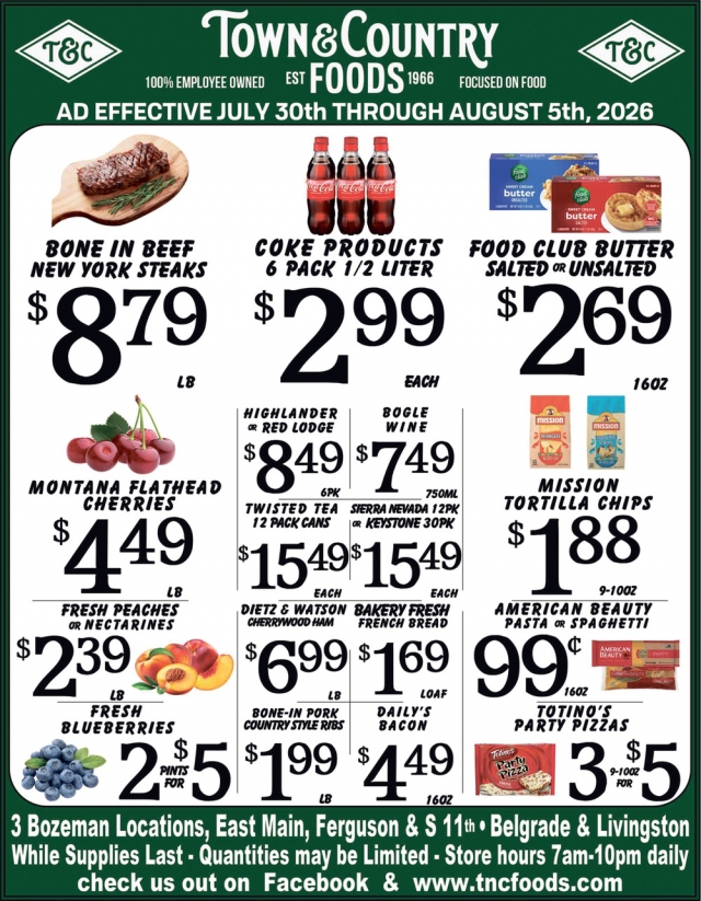 This Week's Store Deals, Town & Country Foods - Bozeman, Bozeman, MT