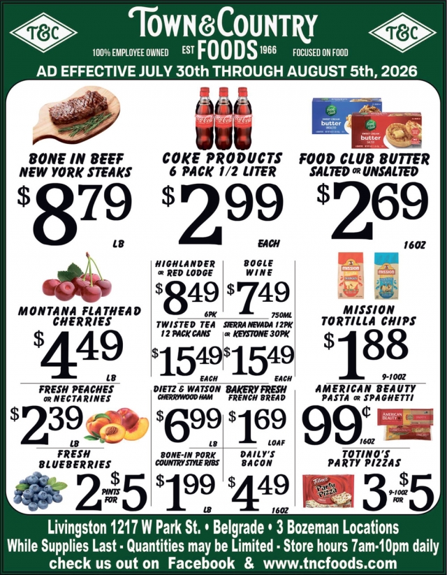 Weekly Savings In-Store, Town & Country Foods - Bozeman, Bozeman, MT