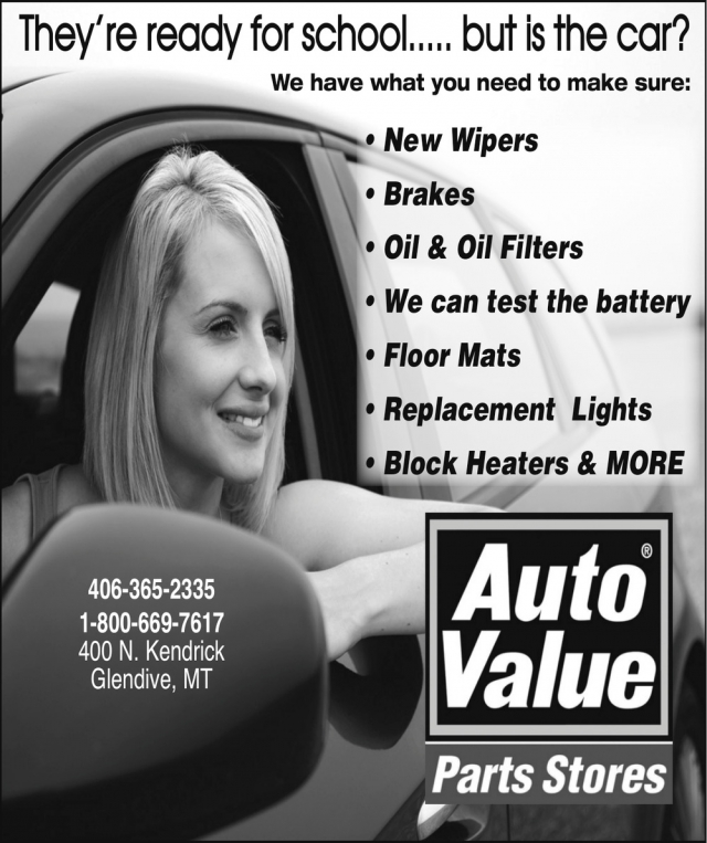 Trusted Auto Parts Store, Auto Value Parts Store - Kendrick, Glendive, MT
