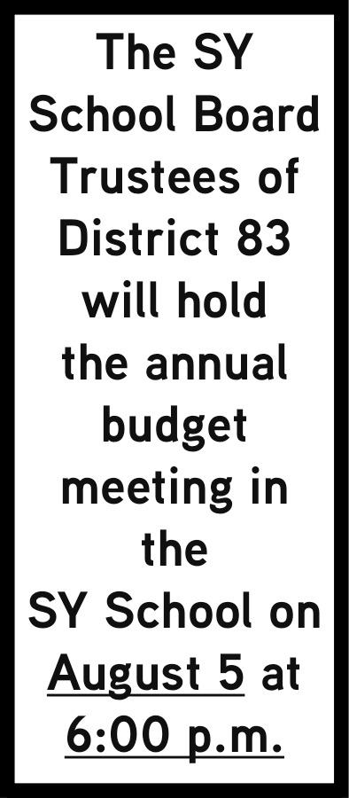Annual Budget Meeting, S Y School Distric 83, Miles City, MT