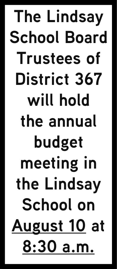 Annual Budget Meeting, Lindsay School District 367, Lindsay, MT