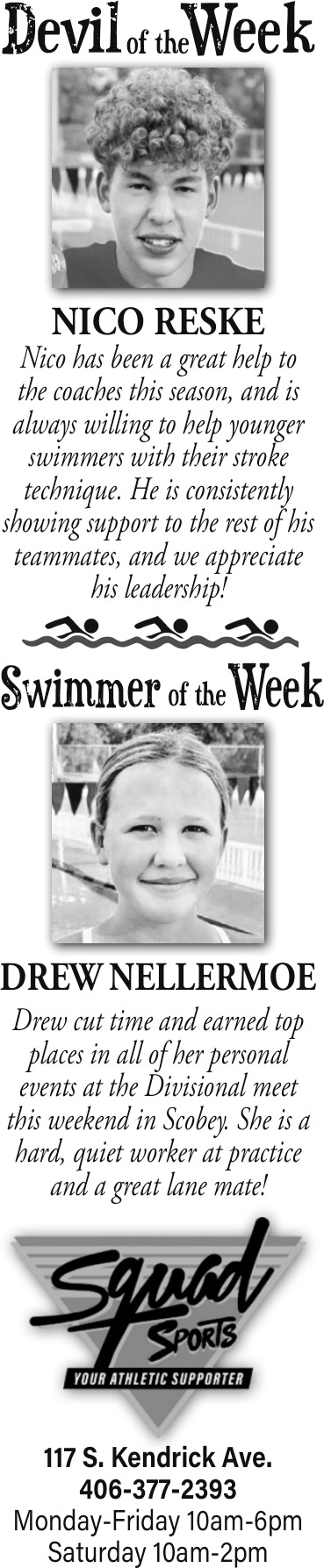 Devil Of The Week    , Squad Sports, Glendive, MT