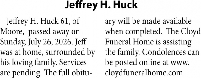 Celebration of Life, Jefferey H. Huck