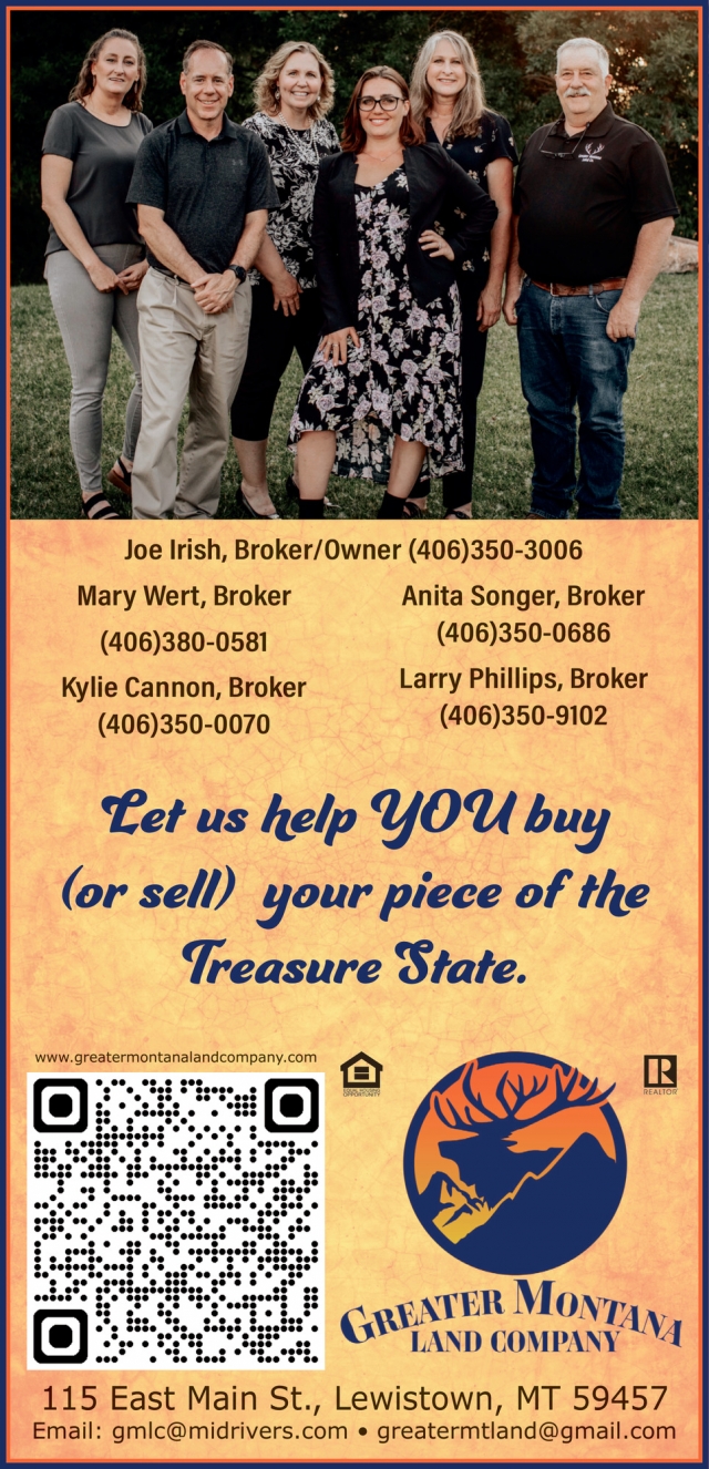 Expert Land Brokers , Greater MT Land Company, Lewistown, MT