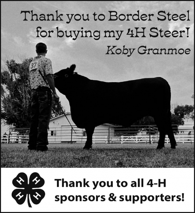 Thank You to Border Steel, Prairie County 4-H Council, Bozeman, MT