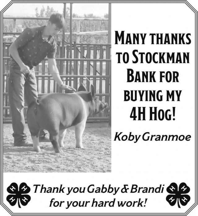 Thank You, Generous Buyer, Prairie County 4-H Council, Bozeman, MT