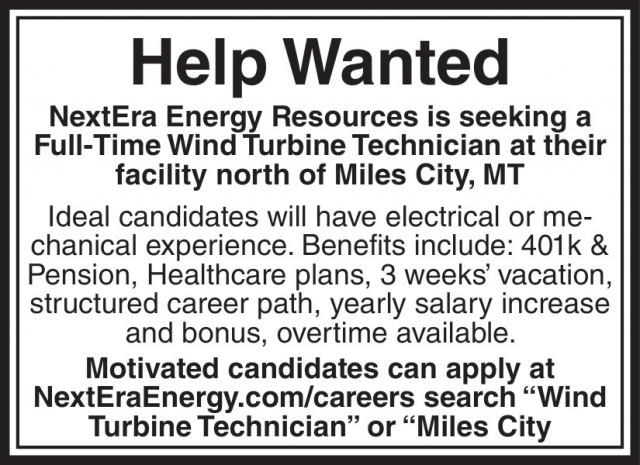 Apply for Technician Job, NextEra Energy Resources