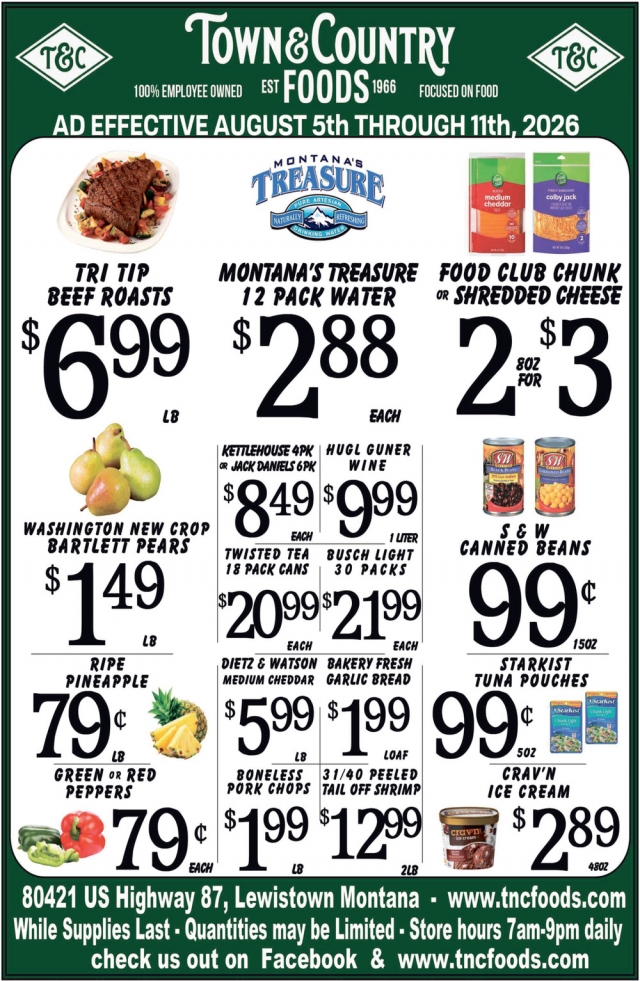 Fresh Grocery Savings Here, Town & Country Foods - Lewiston, Lewistown, MT