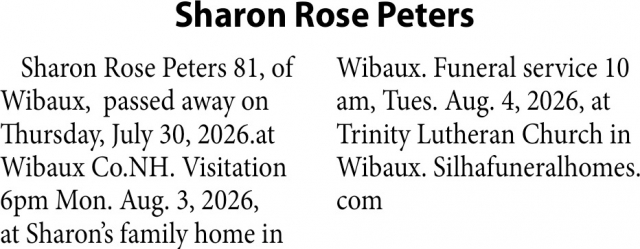 Celebration of Life, Sharon Rose Peters