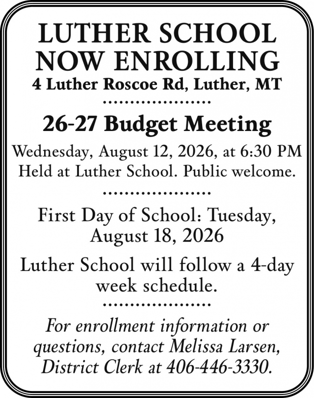 4-Day School Week Program, Luther School