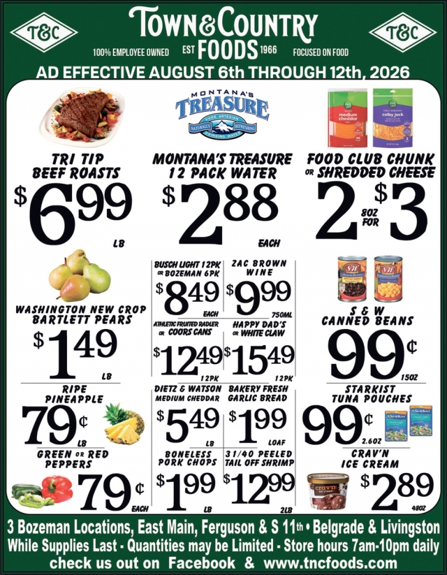 This Week's Grocery Sales, Town & Country Foods - Bozeman, Bozeman, MT