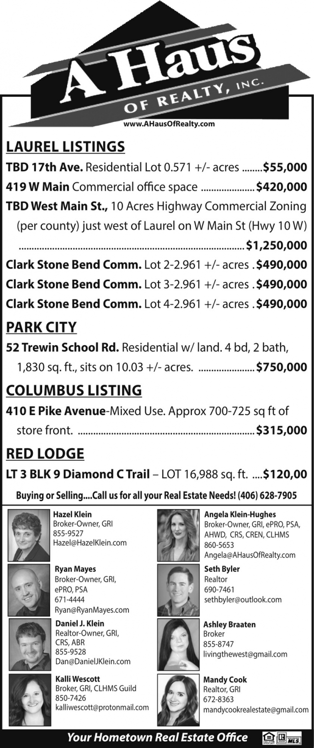 Commercial Property Listings, A Haus of Realty, Inc., Laurel, MT