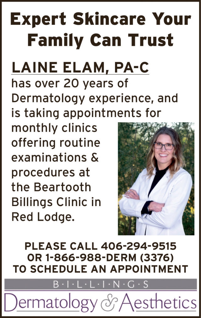 Trusted Family Dermatology, Billings Dermatology & Aesthetics, Billings, MT