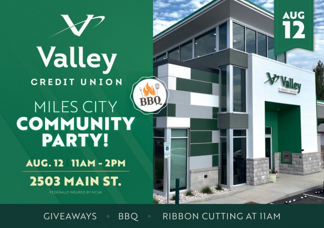 Celebrate With Us - Free BBQ, Valley Credit Union - Miles City, Miles City, MT