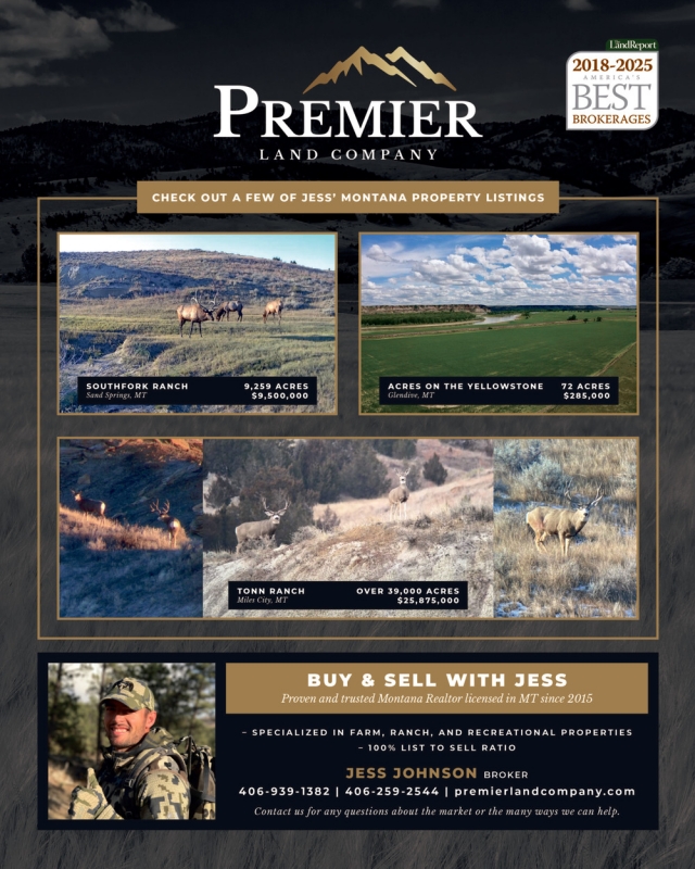 Farm & Ranch Land For Sale, Jess Johnson - Premier Land Company, Billings, MT