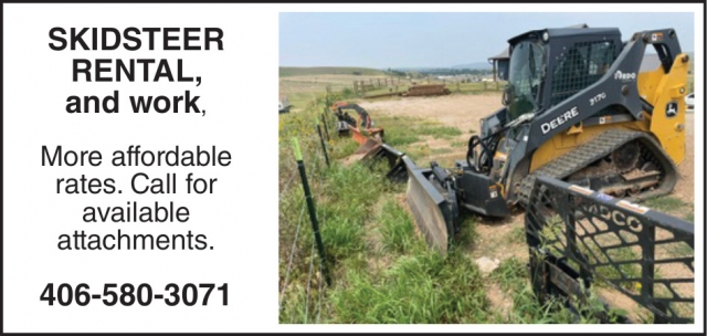 Affordable Skidsteer Rental, 406-580-3071