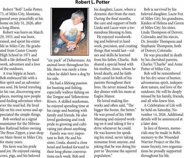 Celebration of Life, Robert L. Potter