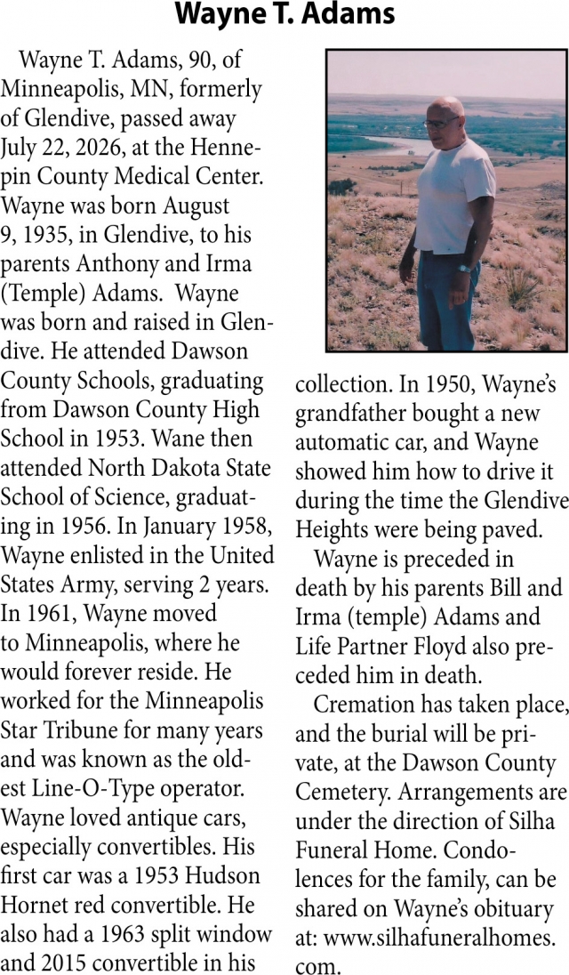 In Loving Memory, Wayne T. Adams