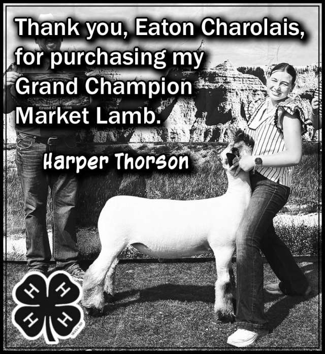 Thank You Eaton Charolais, Harper Thorson