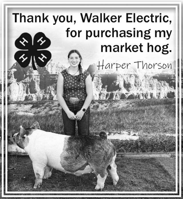 Thank You Walker Electric, Harper Thorson, Glendive, MT