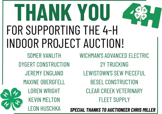 Thanks For Supporting 4-H, Prairie County 4-H Council, Bozeman, MT