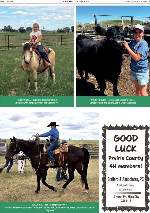 Celebrating Local 4-H Youth  , Prairie County 4-H