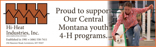 Proud 4-H Youth Supporter, Hi-Heat Industries, Inc., Lewistown, MT