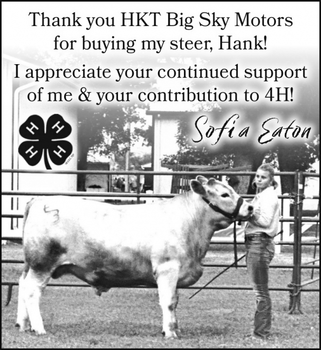 Thank You HKT Big Sky Motors, Sofia Eaton