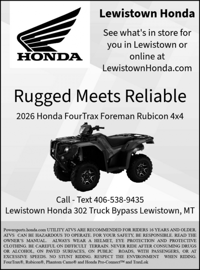 Rugged Reliable ATV Sale, Lewiston Honda, Lewistown, MT