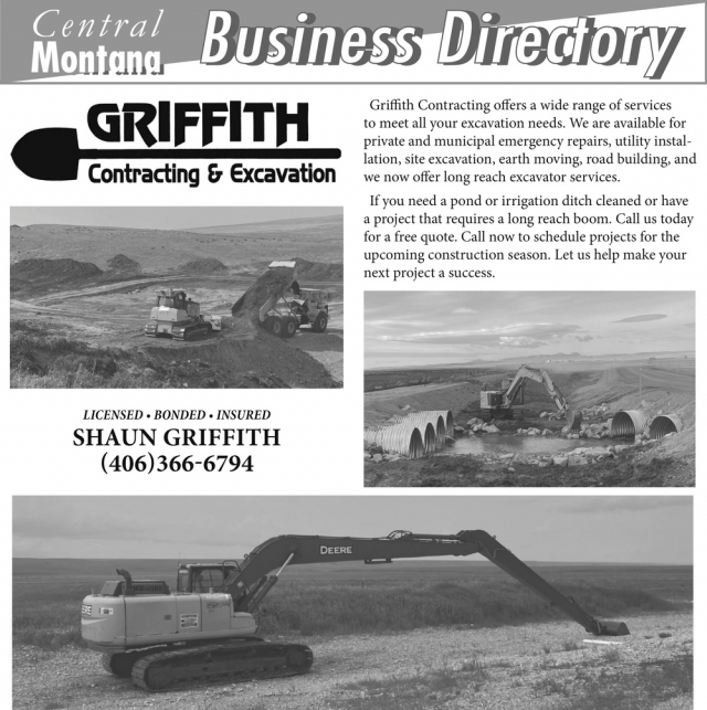 Emergency Excavation Service, Griffith Contracting, Lewistown, MT