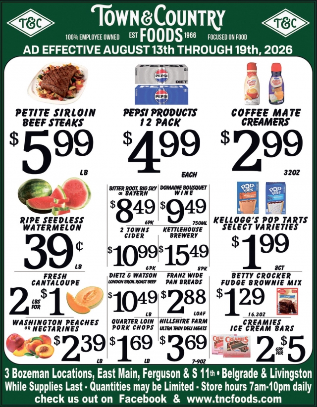 This Week's Grocery Sale, Town & Country Foods - Bozeman, Bozeman, MT