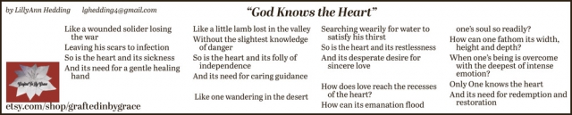 Heartfelt Poetry, Handmade Craft, Grafted In By Grace, Hobson, MT