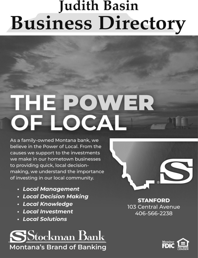 Invest Local, Grow Local, Stockman Bank - Stanford, Stanford, MT