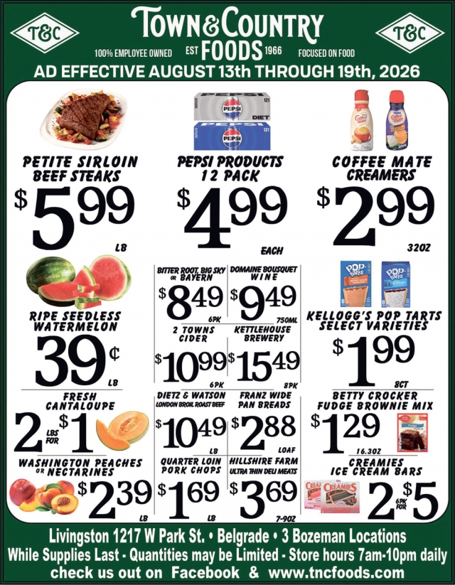 This Week's Grocery Sale , Town & Country Foods - Bozeman, Bozeman, MT