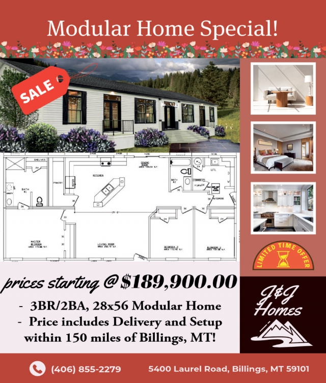 Modular Living, Modern Style, J&J Homes, Billings, MT