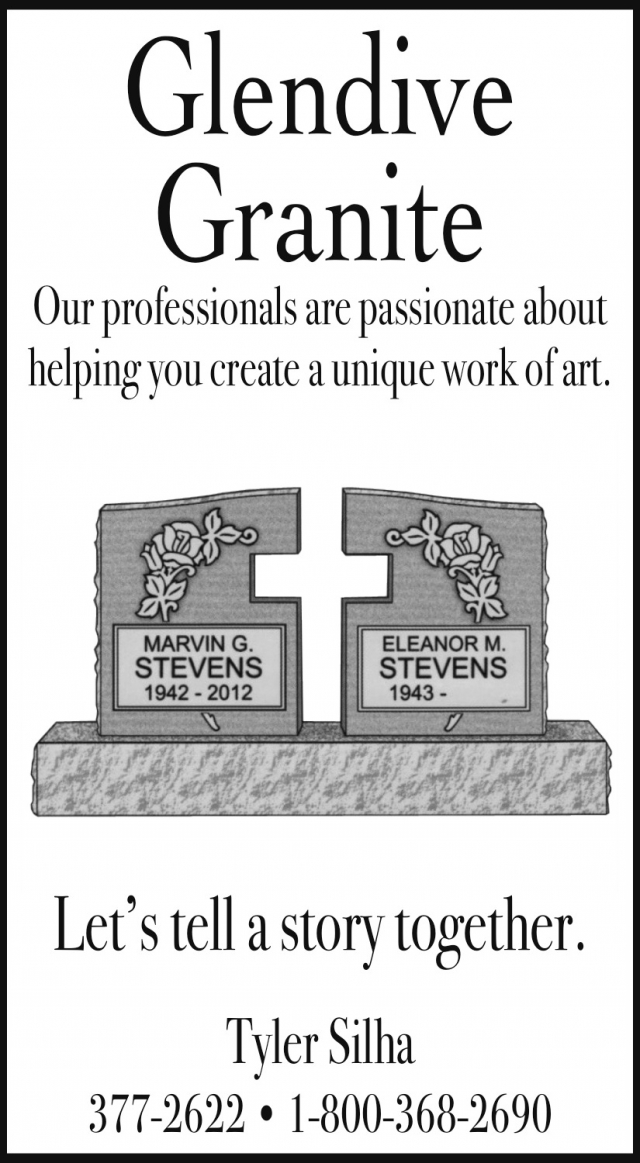 Memorials Made With Heart, Glendive Granite