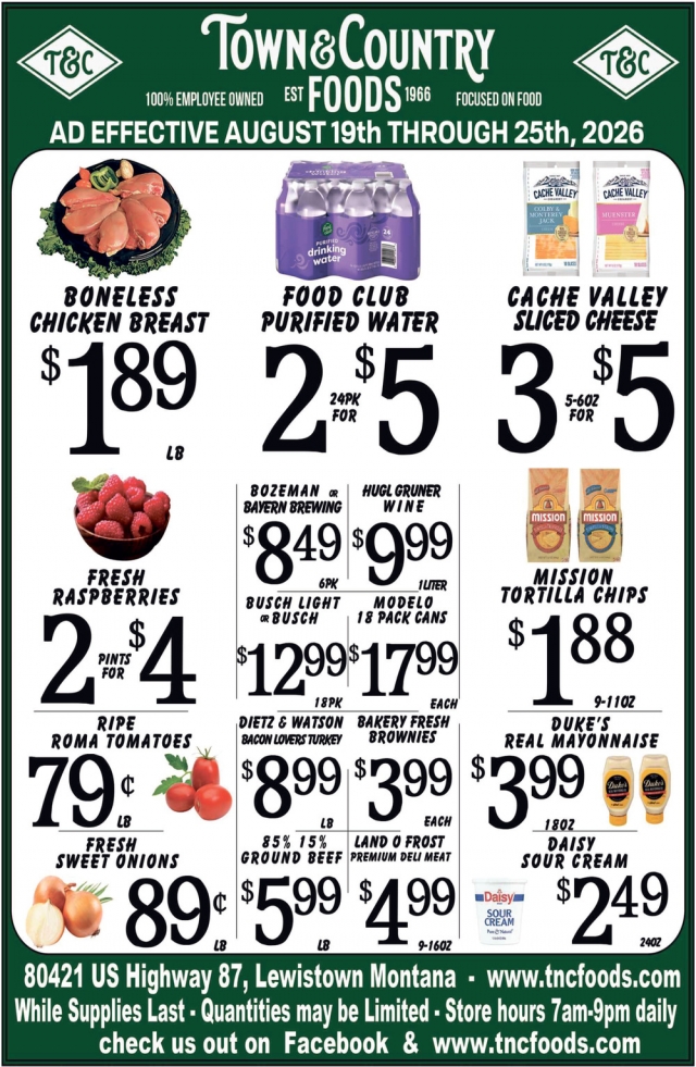 Weekly Deals You'll Love, Town & Country Foods - Lewiston, Lewistown, MT