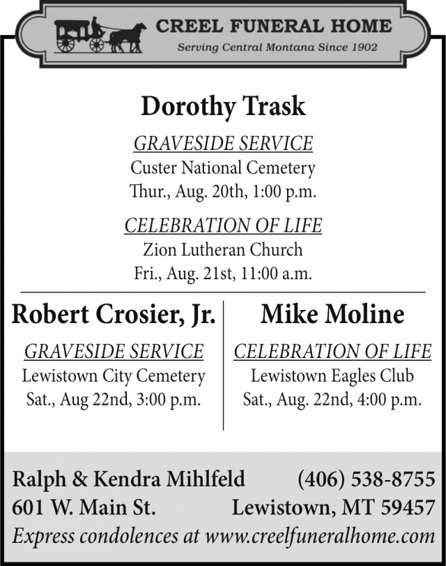 Compassionate Funeral Care, Creel Funeral Home, Lewistown, MT