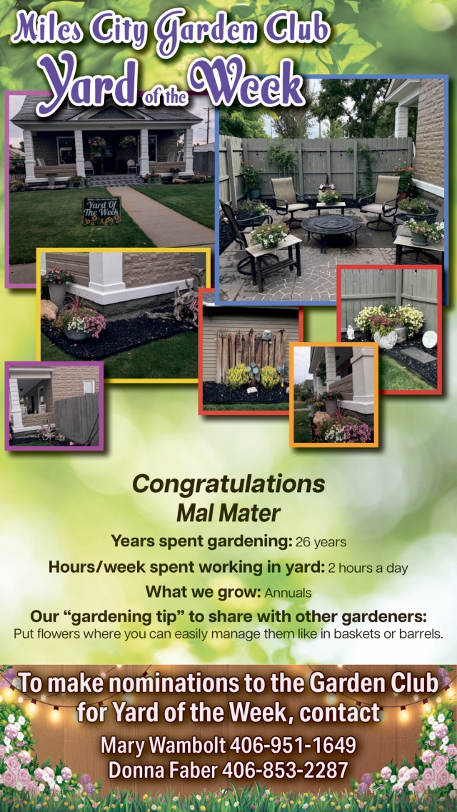 Congrats To Our Yard Winner!, Miles City Garden Club