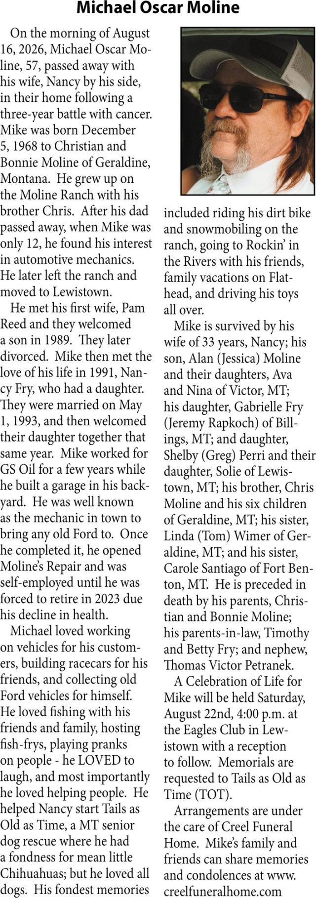 Celebration Of Life, Michael Oscar Moline