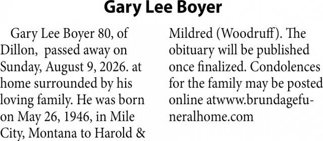 Celebration Of Life, Gary Lee Boyer