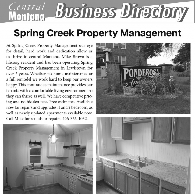 Real Care, Real Property Management, Spring Creek Property Management, Lewistown, MT