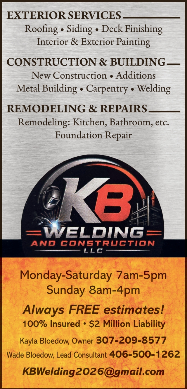 Welding & Construction Pros, KB Welding and Construction, LLC, Billings, MT